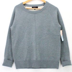 Witty Fox Sweater Womens Gray Crewneck Pullover Knit Long Sleeve Small S NWT